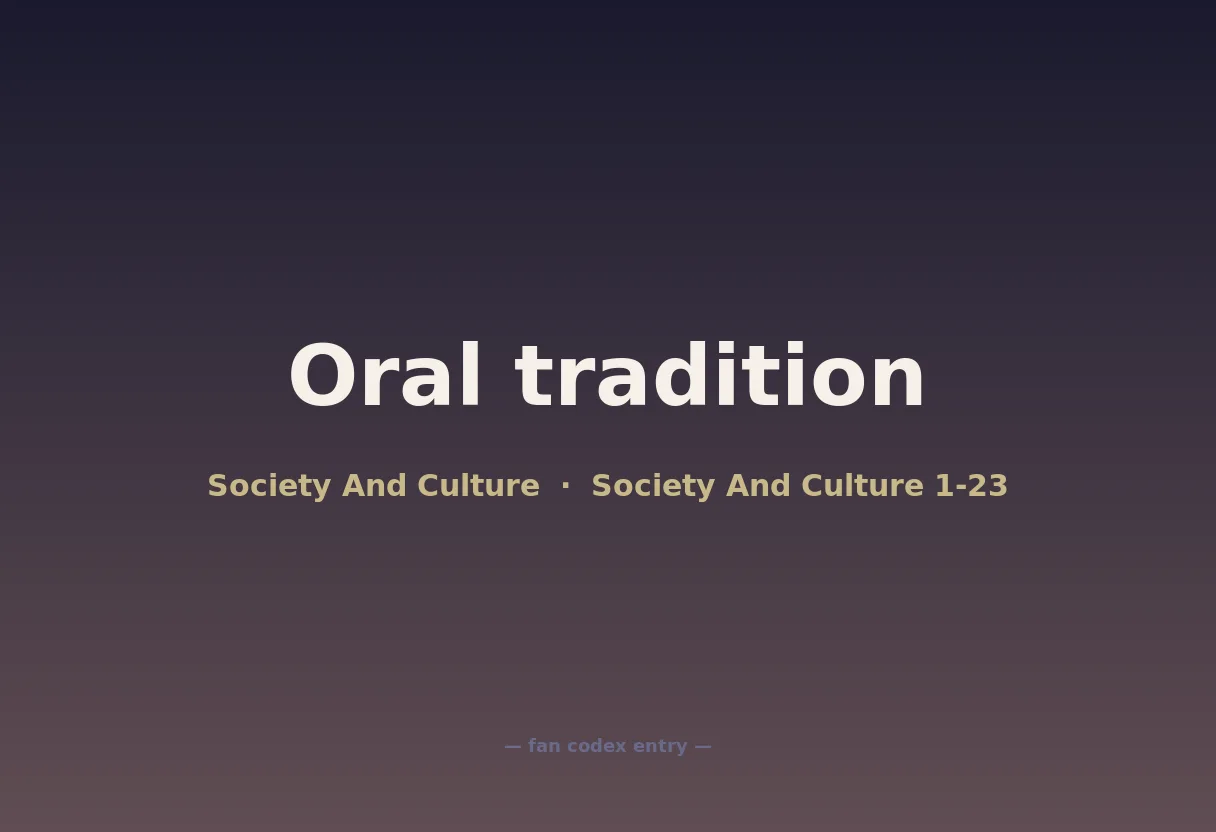 Oral tradition